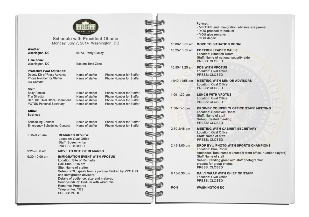 Obama's schedule